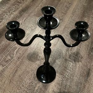 Black three candle holder / candelabra
